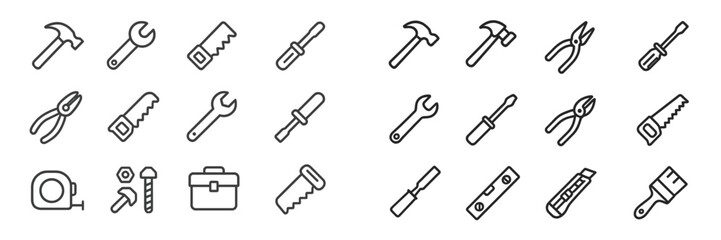Poster - Collection of various hand tools illustrated on a clean background for DIY enthusiasts and professionals