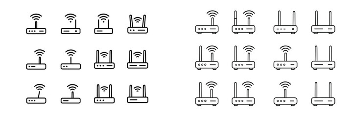 Poster - Various types of wireless routers displayed in a clear, organized grid format illustrating diverse designs and features