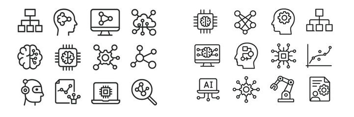 Poster - Exploring concepts of artificial intelligence and machine learning through symbolic icons and illustrations
