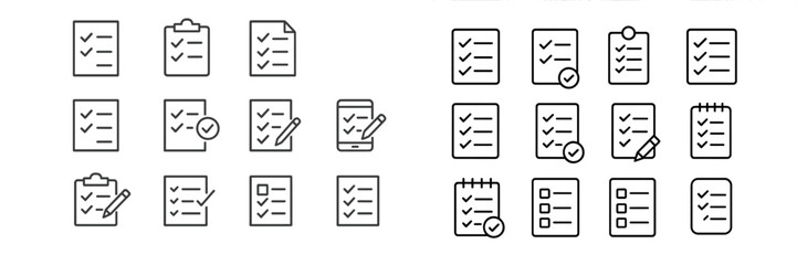 Poster - Various checklist icons for organization and task management displayed in a structured grid layout