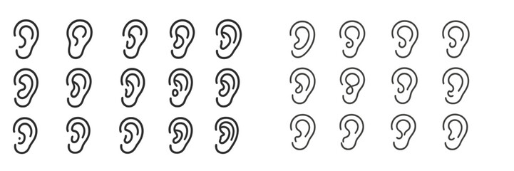 Aufkleber - Collection of ear illustrations showcasing various styles and designs for artistic purposes and creative projects
