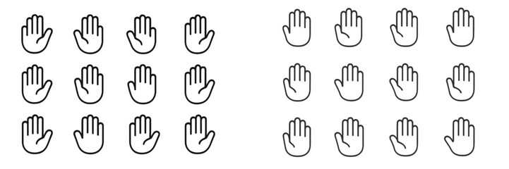 Poster - Pattern of hand illustrations displayed in two distinct styles on a simple background