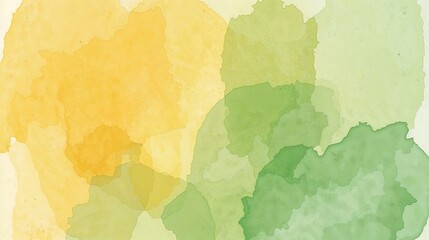 Poster - abstract watercolor painting yellow green color splashes organic texture background design