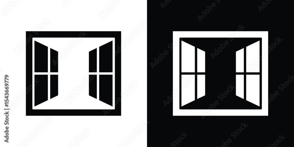 Open window icon collection. line stroke icon. EPS 10 Stock Vector ...