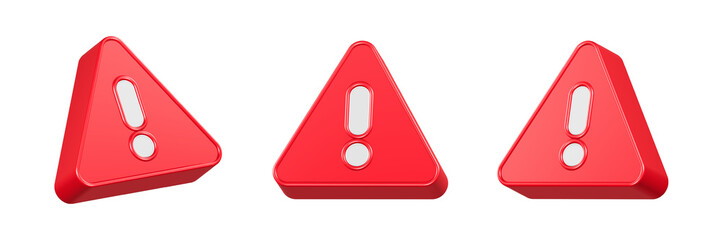 Poster - alert sign triangle button 3d rendering