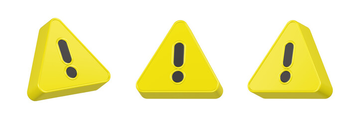 Poster - alert sign triangle button 3d rendering