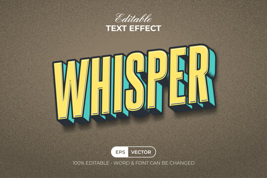 Whisper Editable Text Effect Vintage Style.