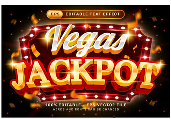 Poster -  vegas jackpot 3d text effect and editable text effect with light background