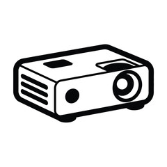 Fototapete - Simple black and white projector icon illustration