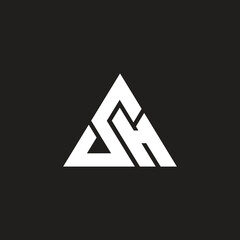 Leinwandbilder - Letter SH or HS logo template and triangle shape.