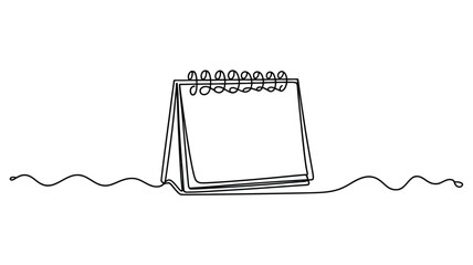 Poster - Simple line drawing of a desk calendar