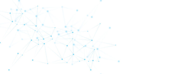 Aufkleber - Abstract white blue digital technology futuristic communication high tech concept background. Technology dots lines connect network background.	