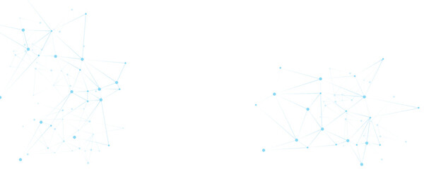 Aufkleber - Abstract white blue digital technology futuristic communication high tech concept background. Technology dots lines connect network background.	