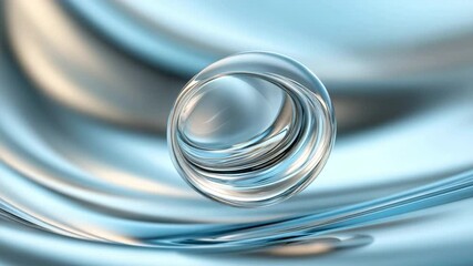 Poster - Orb in Flowing Fabric: A captivating orb hovers gracefully, mirroring the fluidity of its surroundings, in a dance of light and form, creating an atmosphere of tranquility and artistic beauty.