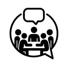 Poster - Social network communication with a diverse group of people icons in a speech bubble concept