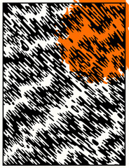 Leinwandbilder - Minimilist abstract diagonal lines pattern with black and white contrast and orange splash in the corner region vector