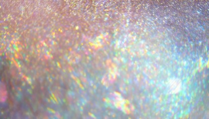 Wall Mural - soft iridescent bokeh background with holographic light sparkle gradient and glitter floor, ideal fo