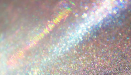 Wall Mural - soft iridescent bokeh background with holographic light sparkle gradient and glitter floor, ideal fo