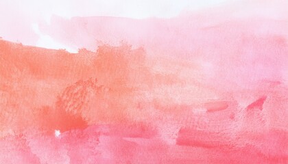 Wall Mural - soft coral peach watercolor texture with pink gradient wash for elegant web design, modern branding,