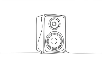 Poster - Single line drawing of a speaker