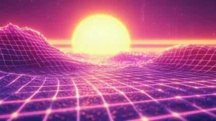Poster - A computer screen displaying a beautiful sunset in the background