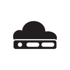 Poster - Cloud storage database icon. Flat cloud icon combined with database shape for scalable storage or hosting concepts.