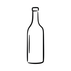 Poster - Simple line drawing of an empty glass bottle