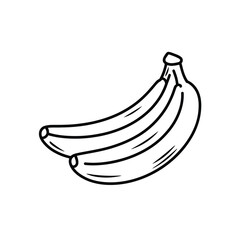 Poster - Hand drawn line art illustration of two bananas