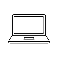 Fototapete - Simple line drawing of a laptop computer