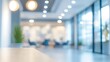 © masaidee - Abstract blurred background of a modern and bright office interior with bokeh lights, featuring a clean workspace environment suitable for copy space