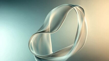 Aufkleber - Ethereal Loop: An artistic close-up of a translucent loop floating gracefully against a gradient backdrop, a minimalist composition of light and form.