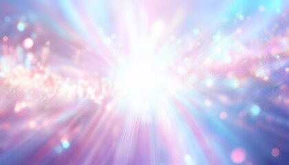 Wall Mural - ethereal burst of radiant light with sparkling pink and aqua glitter, dreamy pastel glow and soft le