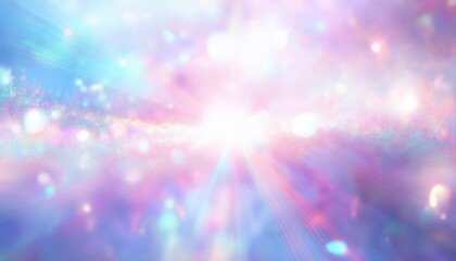 Wall Mural - ethereal burst of radiant light with sparkling pink and aqua glitter, dreamy pastel glow and soft le