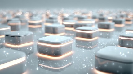 Aufkleber - Glowing cubes arranged in perspective