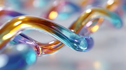 Aufkleber - Abstract twisted iridescent glass forms