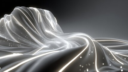Aufkleber - Abstract flowing white light landscape