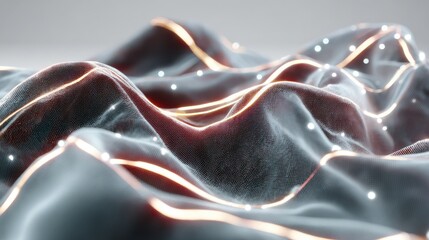 Aufkleber - Abstract surface with glowing lines dots