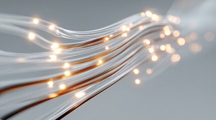 Aufkleber - Glowing strands flowing on light surface