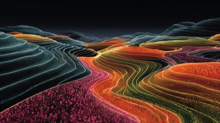 Poster - Abstract landscape with colorful layers