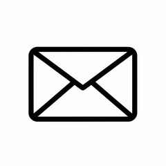 Aufkleber - This high-quality vector graphic features a bold black outline minimalist envelope icon with rounded corners and a V-shaped flap, emphasizing simplicity and clean lines.