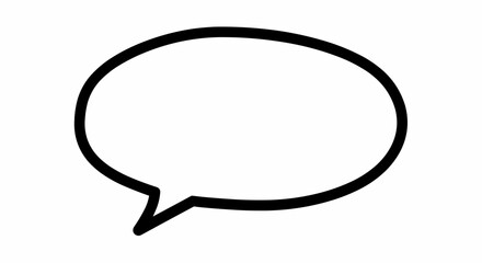 Aufkleber - This high-quality vector graphic features a black outline minimalist speech bubble icon with an irregular oval shape and a pointed tail, emphasizing simplicity and fine details.