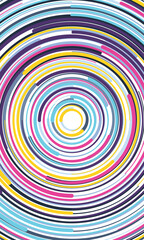 Aufkleber - White abstract background with colorful circle lines vortex. technology hi-tech futuristic template. Vector illustration.