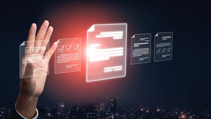 Poster - Online document management, cloud-based document access, secure digital file storage, paperless document workflow, and online document sharing for productivity and efficiency. Muxer