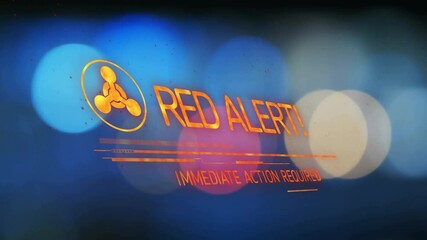 Poster - Icon fading, pulsing ring, letters expanding into RED ALERT subtitle sliding demanding action