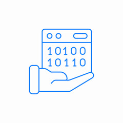 binary code support icon sign vector
