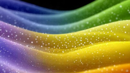 Poster - Abstract Rainbow Wave Particle Motion: Vibrant Colorful Flowing Animation