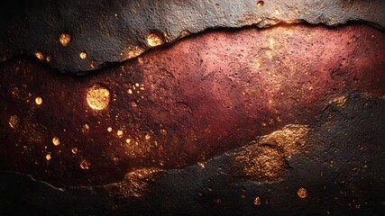 Poster - Abstract Textured Surface with Glowing Orbs and Metallic Veins Animation