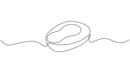 Aufkleber - Self drawing animation of Bedpan Animated single line bedpan design. Animation on a white background 4K.