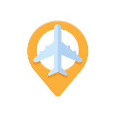 Leinwandbilder - Airport location on map pin design. User interface design for maps and navigation systems for finding airports. Vector illustration.
