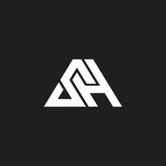 Leinwandbilder - Letter SH or HS initial logo design and triangle shape.